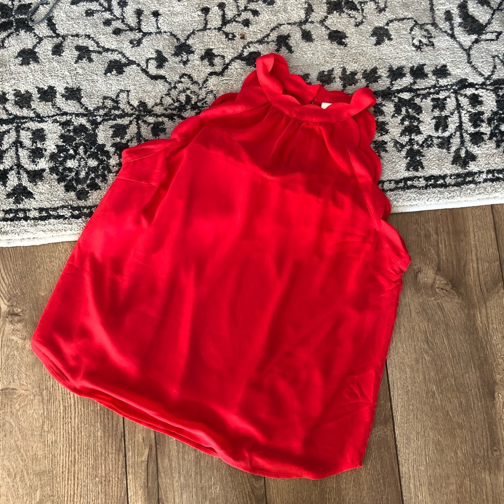 MONTEAU scallop hem sleeveless top XL